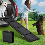 Rampa per auto Garvee Dog Ramp 180.34x50.8 cm Rampa pieghevole in alluminio di grandi dimensioni con superficie antiscivolo per SUV, camion, cani di taglia media e grande, leggera e portatile, capacità di 122.47 kg - Rosso