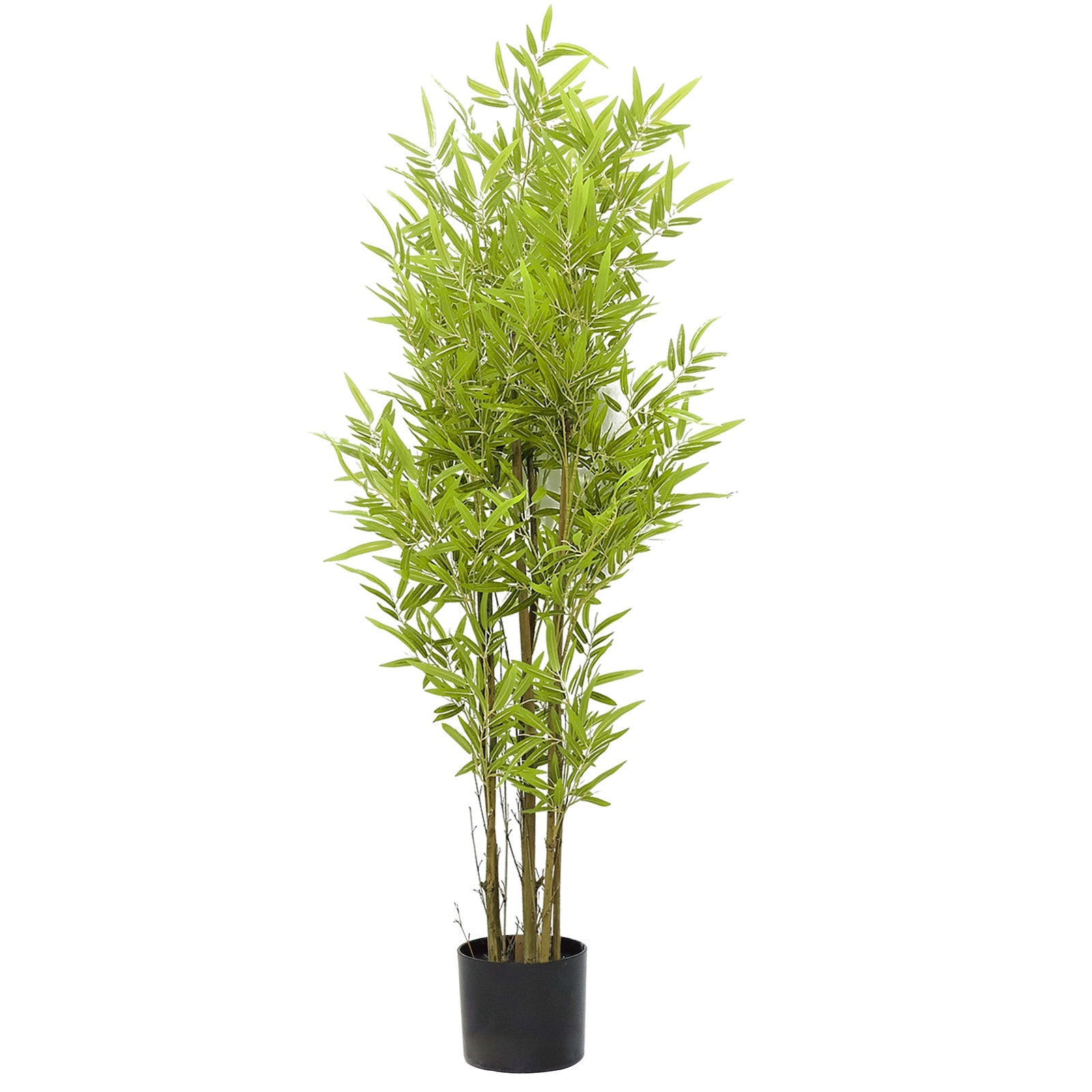 Albero di bambù artificiale Garvee da 4 piedi con tronco in legno e base in cemento per decorazioni interne ed esterne, verde, facile da mantenere