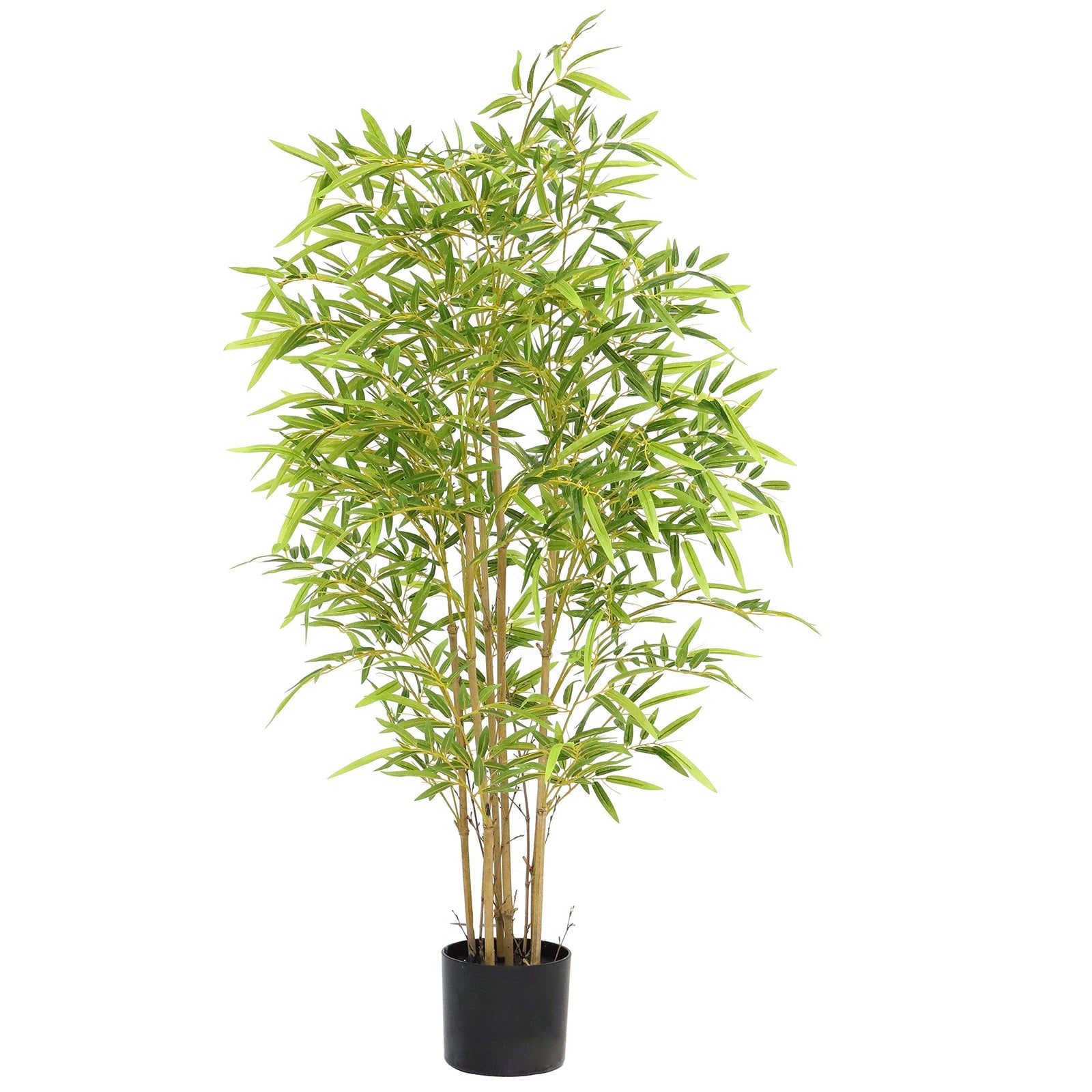Albero di bambù artificiale Garvee da 4 piedi con tronco in legno e base in cemento per decorazioni interne ed esterne, verde, facile da mantenere