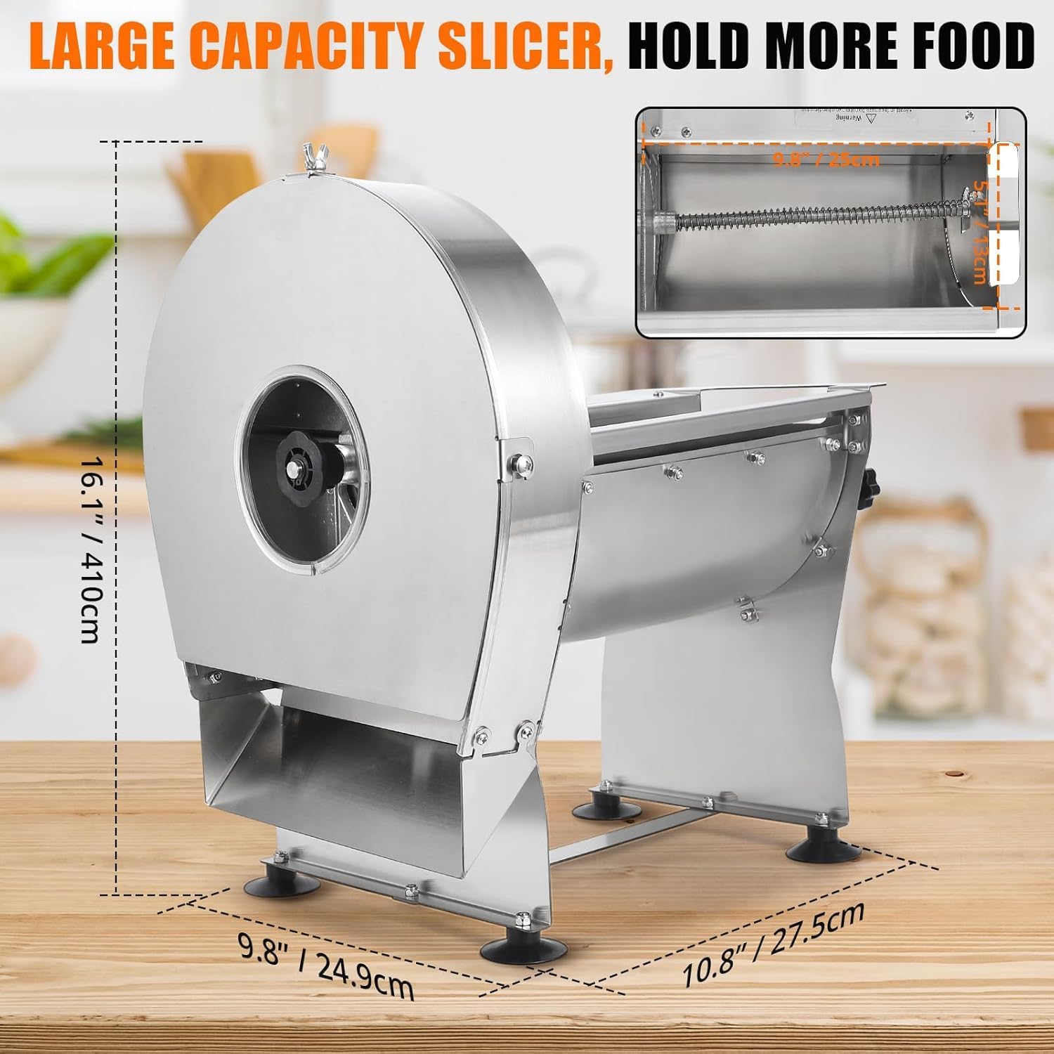 Affettatrice per verdure in acciaio inossidabile Garvee, regolabile, multifunzionale, 0,2 mm-10 mm, tagli precisi, affettatrice da cucina, antiruggine, spiralizzatore