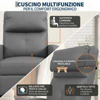 Garvee Massagesessel Elettrico con 8 Modi Massaggio, Funzione Riscaldante, USB, Grigio, Relax per Soggiorno, Compatto