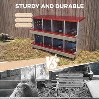 Nido per polli Garvee, pollaio zincato a 8 fori, resistente alle intemperie, rosso, per 8 polli, con design robusto e struttura resistente alle intemperie per l'uso all'aperto tutto l'anno