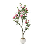 Garvee Albero di Rose Artificiali 150 cm Rosso con Vaso per Soggiorno e Eventi Realistico e Senza Cura - Fuchsia