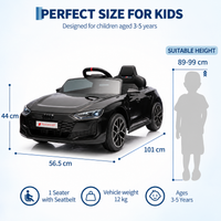 GARVEE Auto Elettrica Bambini 12V Doppio Motore con Telecomando, 3-5 km/h, Luci LED, Musica USB, Carrozzeria PP per Casa e Giardino