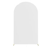Arco bifacciale Garvee con sfondo rotondo, 220 x 120 cm, copertura per arco in tinta unita per feste, cerimonie nuziali, addii al nubilato e decorazioni per eventi - Bianco