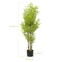 Albero di bambù artificiale Garvee da 4 piedi con tronco in legno e base in cemento per decorazioni interne ed esterne, verde, facile da mantenere