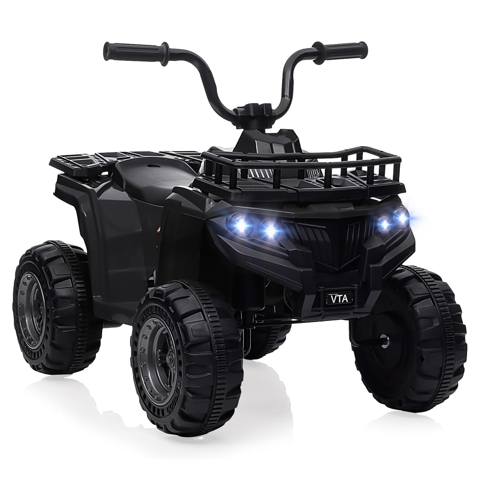 Quad elettrico per bambini Garvee Kids 12V con musica, clacson e fari a LED per bambini dai 2 ai 5 anni, nero, 4 ruote antiscivolo