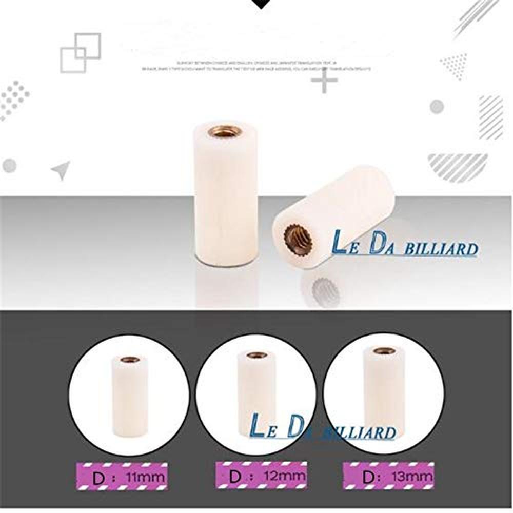 Garvee 10 punte per stecche da biliardo da 11-13 mm avvitabili in ottone, nere e bianche, pezzi di ricambio per giochi da biliardo