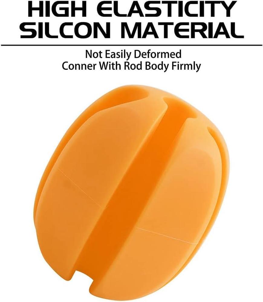 Garvee Set di 6 cinghie portacanna in silicone gialle per pesca a mosca, leggere, robuste, per esterni