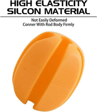 Garvee Set di 6 cinghie portacanna in silicone gialle per pesca a mosca, leggere, robuste, per esterni