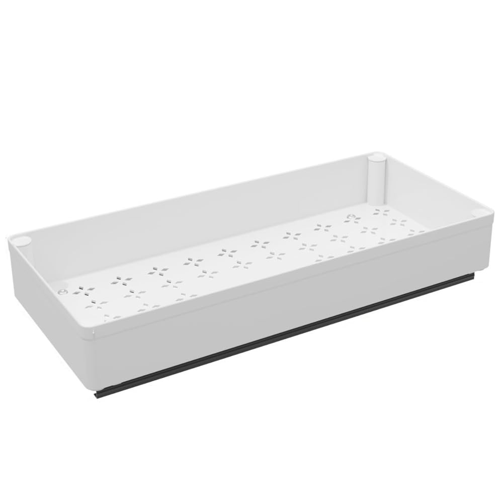 Organizzatore per cassetti da cucina Garvee, estensibile, in metallo, antiscivolo, 18 cm, per cucina e bagno, salvaspazio