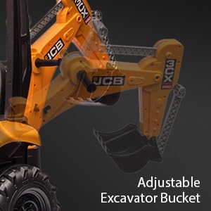 Trattore elettrico per bambini Garvee 12V 4 in 1 con telecomando, escavatore, bulldozer, tetto rimovibile, per bambini da 3 a 8 anni