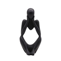Garvee Set di 3 statue di pensatori astratti in miniatura, sculture in resina moderne nere