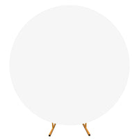 Garvee, telo copri-sfondo rotondo da 6,5 piedi, telo copri-arco per matrimonio, diametro 2 m, spandex elasticizzato bianco