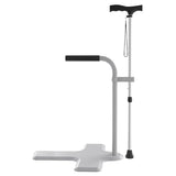 Garvee 2 in 1 ausilio per stare in piedi per anziani con stampella regolabile in altezza, maniglia di sicurezza per divano o sedia, ausilio per la vita quotidiana per anziani, capacità di carico di 150 kg, grigio