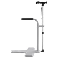 Garvee 2 in 1 ausilio per stare in piedi per anziani con stampella regolabile in altezza, maniglia di sicurezza per divano o sedia, ausilio per la vita quotidiana per anziani, capacità di carico di 150 kg, grigio