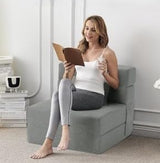 Garvee Bodensofa Pieghevole Piccolo con Schiuma Densa, Letto Salvaspazio Beige per Soggiorno e Stanze Piccole, Compatto e Multifunzionale - Beige