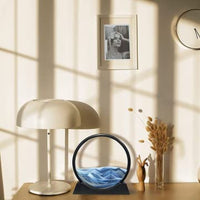 Clessidra artistica in movimento GARVEE 3D con paesaggio naturale da 7 pollici, blu, per soggiorno e ufficio