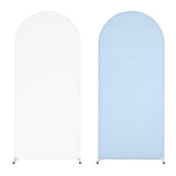 Garvee Bow Backdrop Cover 2 lati colorati per matrimoni, feste di compleanno, cerimonie e banchetti - Bianco+Blu