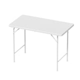 Garvee Tavolo Rettangolare Pieghevole da Ufficio 100x54x74cm Plastica Resistente Gambe Acciaio Portatile Maniglia Per Interno Esterno Blu