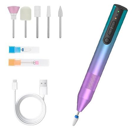 Trapano elettrico per unghie senza fili Garvee, portatile, ricaricabile, silenzioso, punte in ceramica di alta qualità, USB-C, per casa e salone