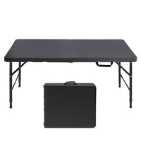 Tavolo pieghevole Garvee da 4 piedi, resistente, regolabile, in plastica, piedini antiscivolo, portatile, impermeabile, per uso interno/esterno, bianco