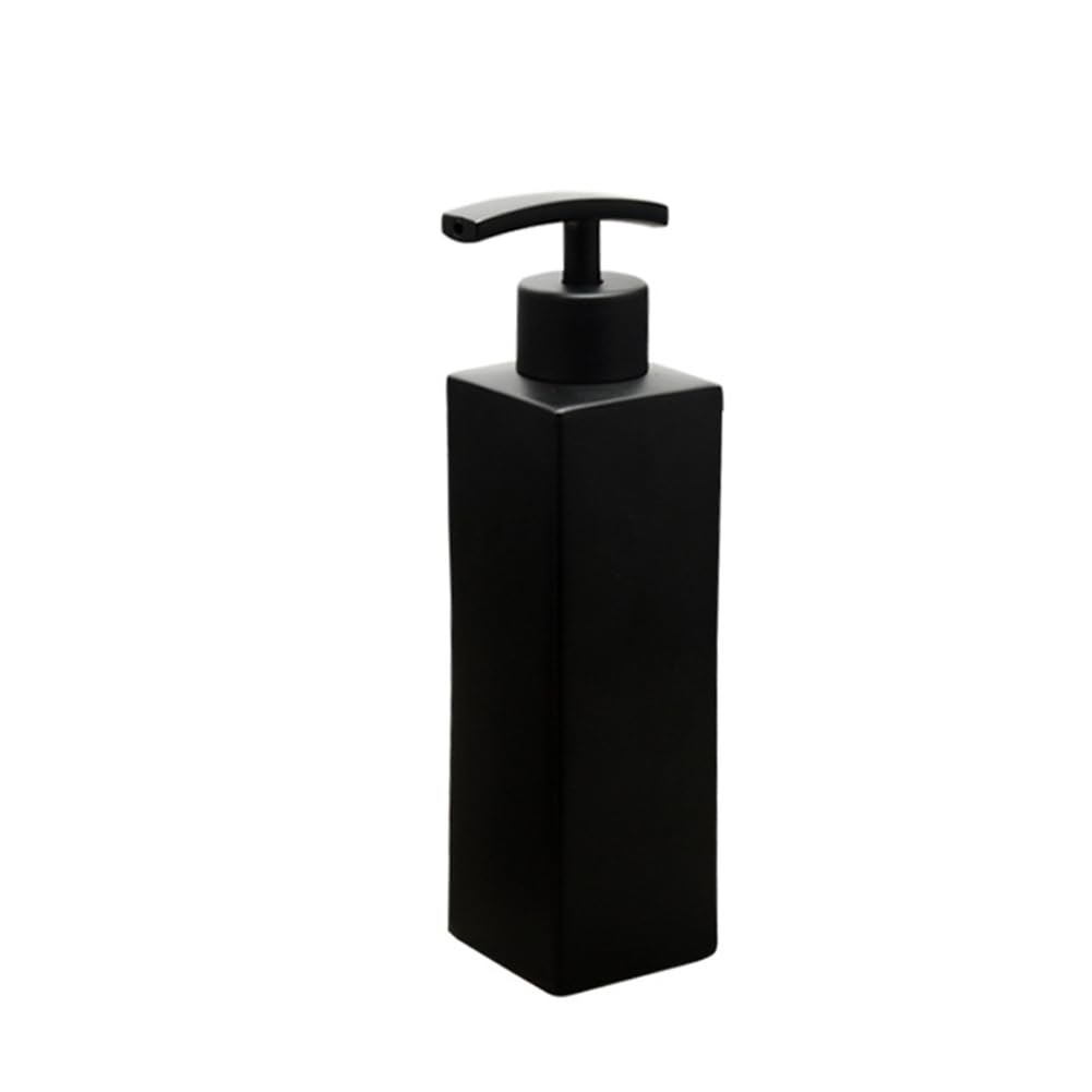 Dispenser di sapone Garvee nero opaco in acciaio inossidabile 304 quadrato da 325 ml per bagno e cucina