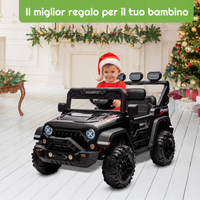 Auto elettrica per bambini Garvee con batteria potenziata da 12 V 7 Ah, veicolo elettrico a 3 velocità, 2 modalità di funzionamento, nera, per bambini da 1 a 8 anni