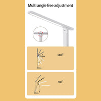 Lampada da scrivania a LED Garvee, 3 livelli di luminosità regolabili, protezione per gli occhi, ricarica USB, portatile, design pieghevole, lampada da comodino per camera da letto, bianca