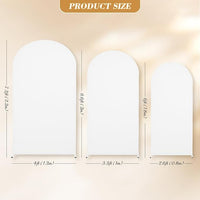 Garvee Set di 3 coperture per fondali ad arco bianco, in poliestere-spandex con cerniera inferiore, per decorazioni per matrimoni e feste, dimensioni 6-7,2 piedi
