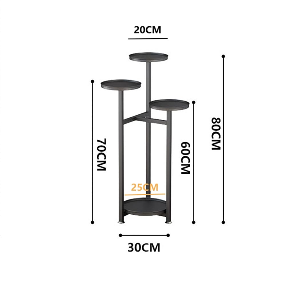 Mensola angolare per piante Garvee con piedini antiscivolo, metallo multistrato, soggiorno, camera da letto, salvaspazio, nero