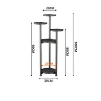 Garvee Plant Shelf Flower Stand con piedini antiscivolo, mensola quadrata in metallo multistrato per soggiorno e camera da letto, salvaspazio, nero