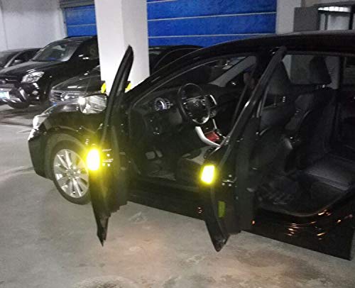 Garvee 4 adesivi riflettenti per portiera auto, gialli, antigraffio, universali per la guida notturna