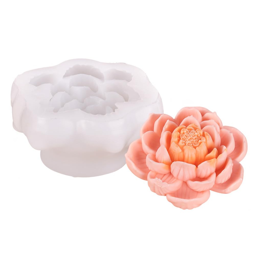 Stampo in silicone Garvee 3D Lotus per cupcake, cioccolato, flessibile, sicuro per alimenti, per candele, sapone, resina, cottura al forno, artigianato ZW-319