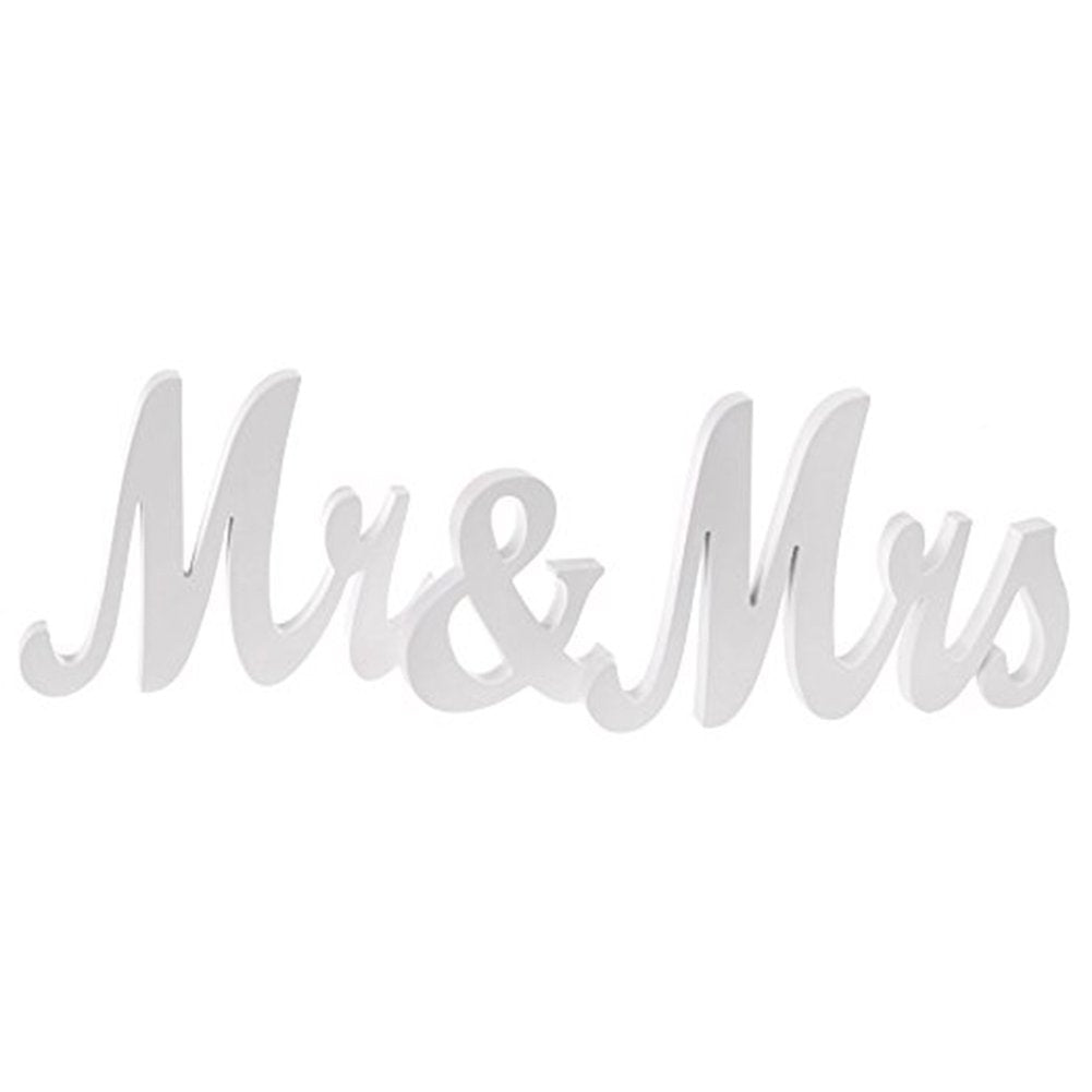 Garvee Segno Mr & Mrs Grande in Legno Premium per Tavolo Matrimonio, Decorazioni Nuziali, Dimensioni Grandi, Colore Naturale