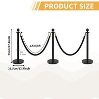 Set di 6 colonnine anti-folla Garvee con tappeto rosso da 26 piedi e 4 corde di velluto rosso da 5 piedi, acciaio inossidabile, per eventi e hotel, base in cemento, installazione senza attrezzi