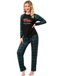 Garvee Christmas Family Pigiama Set Manica Lunga Due Pezzi Tutina Verde 2M