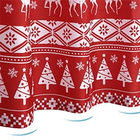 Tenda da doccia natalizia Garvee con motivo ad albero e cervo, impermeabile, magnetica, 35x72 pollici, rosso e bianco, arredo bagno