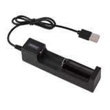 Garvee Caricabatterie USB per Batterie 3.7V Li-Ion, Ricarica Rapida 1000mAh, Portatile, Indicatore LED, Viaggi, Plastica