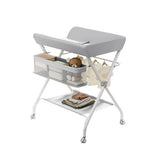 Fasciatoio mobile pieghevole Garvee con cestino portaoggetti per neonati e bambini piccoli 60x80x103 cm PVC impermeabile - Cervo bianco - (Grigio)