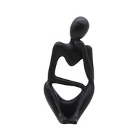 Garvee Set di 3 statue di pensatori astratti in miniatura, sculture in resina moderne nere