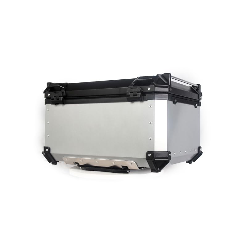 Bauletto per moto Garvee da 80 litri in lega di alluminio con serratura di sicurezza per viaggi, impermeabile, robusto, versatile, argento