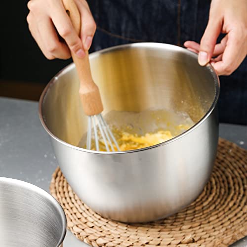 Garvee Ciotola Profonda Anti-Spruzzo in Acciaio Inox 304, Design Impilabile, Bordo Rinforzato, 19x13cm, Finitura Lucida, Per Cucina e Preparazione