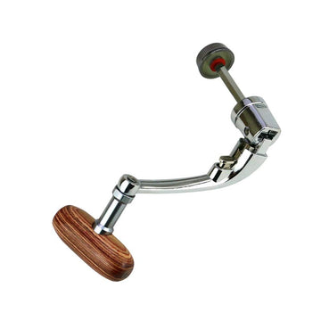 Garvee Manico Universale in Metallo per Mulinello da Spinning, Pieghevole, Impugnatura in Legno Antiscivolo, Pesca Acqua Dolce e Salata, Robusto e Compatibile