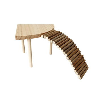 Garvee Piattaforma per arrampicata in legno per criceti, supporto in legno per criceti, giocattolo per arrampicata multilivello, legno naturale, marrone