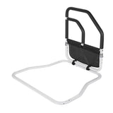 Garvee Barriera di sicurezza per letto per anziani con doppio corrimano, borsa portaoggetti, telaio in acciaio, nero, 68x63x62 cm