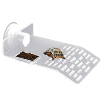 Garvee, grande piattaforma prendisole per tartarughe con 2 ventose per acquario, bianco