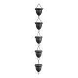 Catena antipioggia GARVEE da 253 cm con 15 bicchieri, raccoglitore d'acqua in metallo resistente per giardino