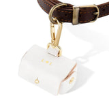 Garvee Marsupio per anelli nuziali per collare di cane, Borsa porta anelli in pelle per cani, Bianco, Compatto ed Elegante