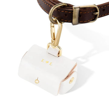 Garvee Marsupio per anelli nuziali per collare di cane, Borsa porta anelli in pelle per cani, Bianco, Compatto ed Elegante